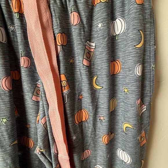 Woman’s Pumpkin Print Pajama Pants - Gray and Orange - Picture 2 of 4